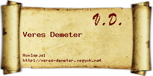 Veres Demeter névjegykártya